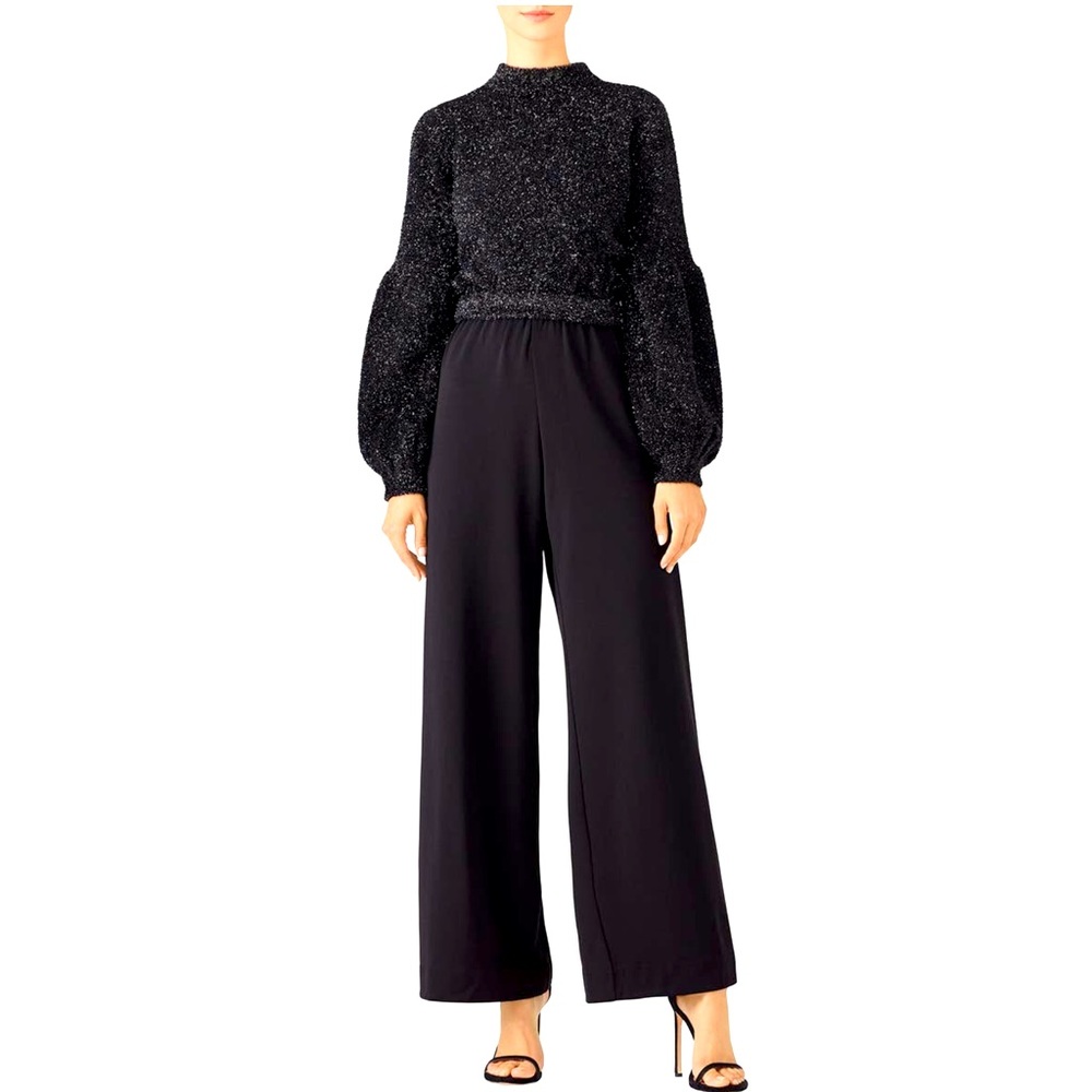 Keepsake Black Metallic Sweater w Gorgeous Sleeve Detail